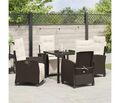 Sodo Valgomojo Komplektas 5 Pcs Ruda Poliratanas