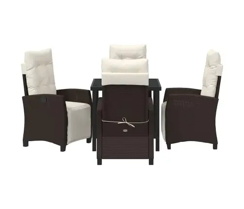 Sodo Valgomojo Komplektas 5 Pcs Ruda Poliratanas