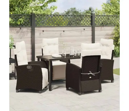 Aia Söögilaudade Komplekt 5 Pcs Pruun Polürotang