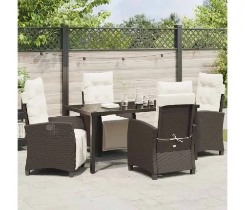 5 Daļīgais Dārza Vakarēšanas Komplekts, Brūns Polietilēna Ratan Vidaxl