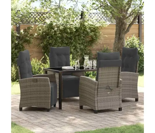 Sodo Valgomojo Komplektas Su Pagalve 5 Pcs Pilka Poliratanas