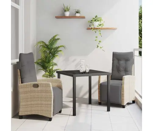 Dārza Ēdamgalds 3 Pcs Bēša Poliratāns Vidaxl