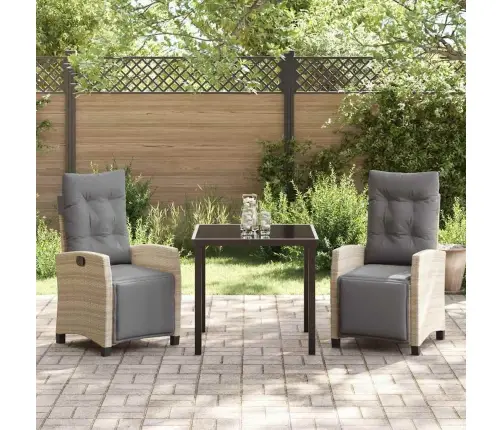 Dārza Ēdamgalds 3 Pcs Bēša Poliratāns Vidaxl