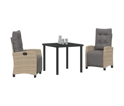 Dārza Ēdamgalds 3 Pcs Bēša Poliratāns Vidaxl