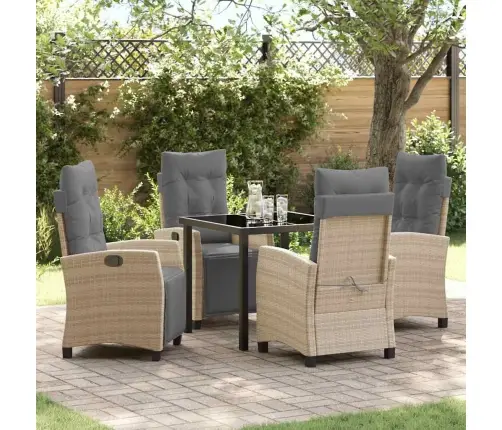 Aia Söögilaudade Komplekt Padjaga 5 Pcs Beež Polürotang