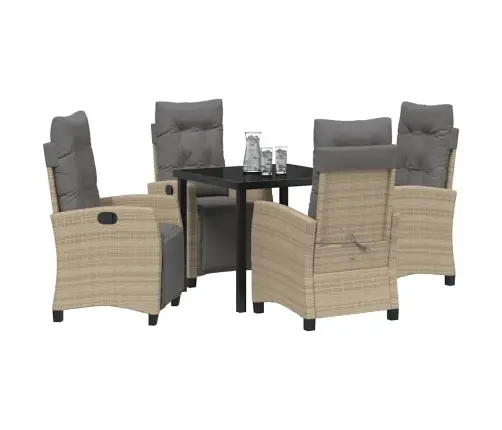 Aia Söögilaudade Komplekt Padjaga 5 Pcs Beež Polürotang