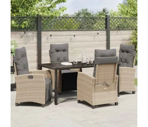 5 Daļu Dārza Pusdienu Komplekts, Bēšā Poliestera Maisījumā. Vidaxl