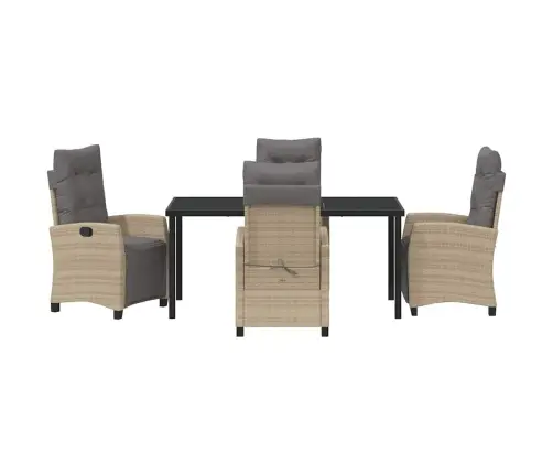 5 Daļu Dārza Pusdienu Komplekts, Bēšā Poliestera Maisījumā. Vidaxl