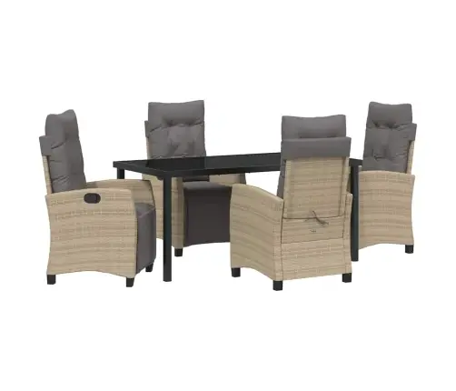 5 Daļu Dārza Pusdienu Komplekts, Bēšā Poliestera Maisījumā. Vidaxl