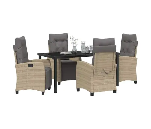 5 Daļu Dārza Pusdienu Komplekts, Bēšā Poliestera Maisījumā. Vidaxl