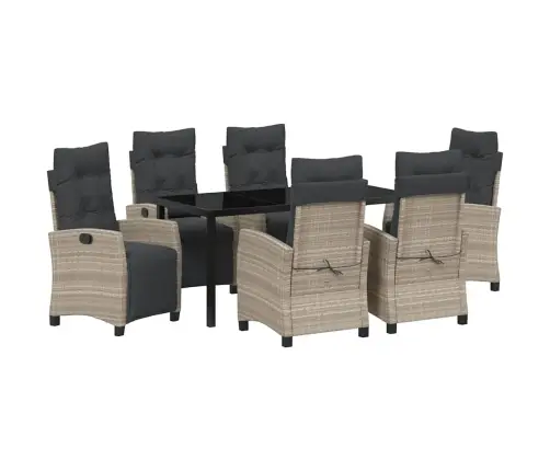 7 Daļu Dārza Noderīgu Komplekts, Gaiši Pelēks Poliestera Ratans Vidaxl