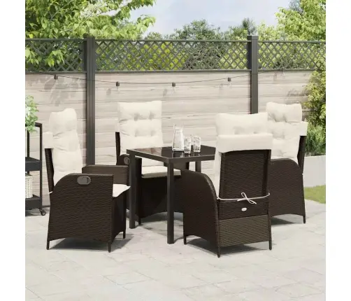 Aia Söögilaudade Komplekt Padjaga 5 Pcs Pruun Polürotang