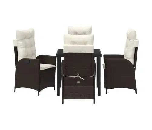 Aia Söögilaudade Komplekt Padjaga 5 Pcs Pruun Polürotang