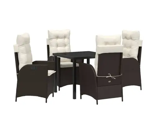 Aia Söögilaudade Komplekt Padjaga 5 Pcs Pruun Polürotang