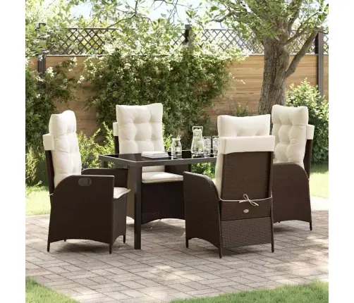 Sodo Valgomojo Komplektas Su Pagalve 5 Pcs Ruda Poliratanas