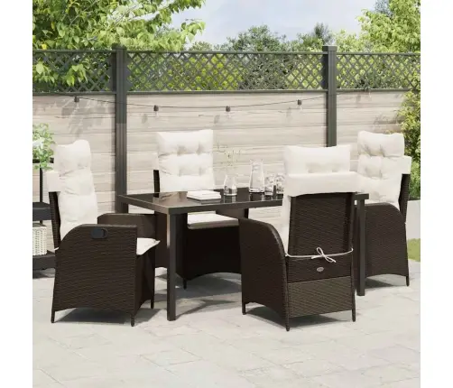 Aia Söögilaudade Komplekt Padjaga 5 Pcs Pruun Polürotang