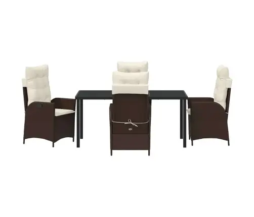 Aia Söögilaudade Komplekt Padjaga 5 Pcs Pruun Polürotang