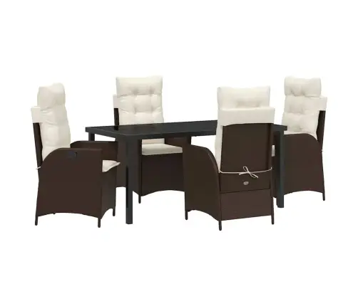 Aia Söögilaudade Komplekt Padjaga 5 Pcs Pruun Polürotang