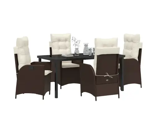 Aia Söögilaudade Komplekt Padjaga 5 Pcs Pruun Polürotang