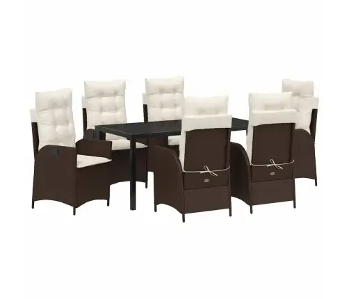 Aia Söögilaudade Komplekt Padjaga 7 Pcs Pruun Polürotang