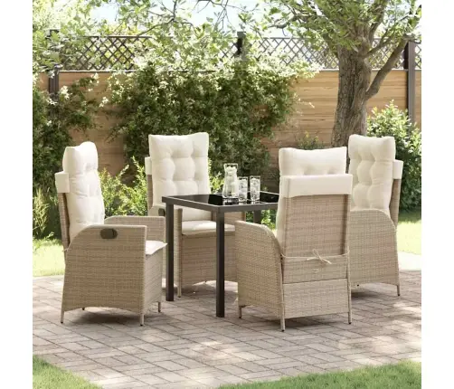 Aia Söögilaudade Komplekt Padjaga 5 Pcs Beež Polürotang