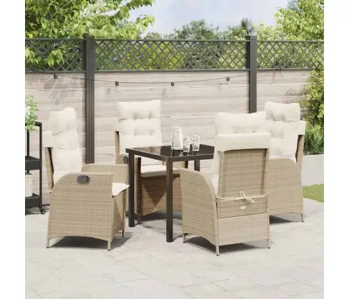 Aia Söögilaudade Komplekt Padjaga 5 Pcs Beež Polürotang