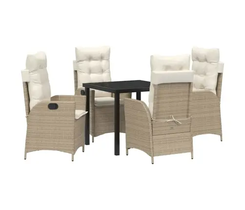 Aia Söögilaudade Komplekt Padjaga 5 Pcs Beež Polürotang