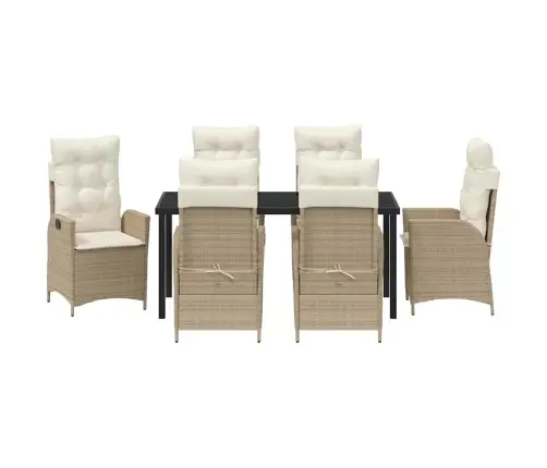 Aia Söögilaudade Komplekt Padjaga 7 Pcs Beež Polürotang