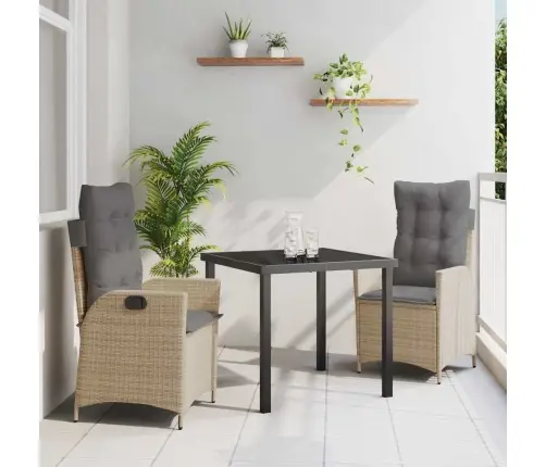 Aia Söögilaudade Komplekt Padjaga 3 Pcs Beež Polürotang