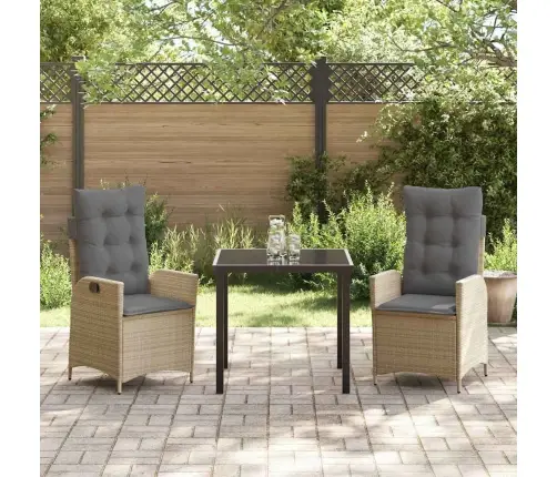 Aia Söögilaudade Komplekt Padjaga 3 Pcs Beež Polürotang