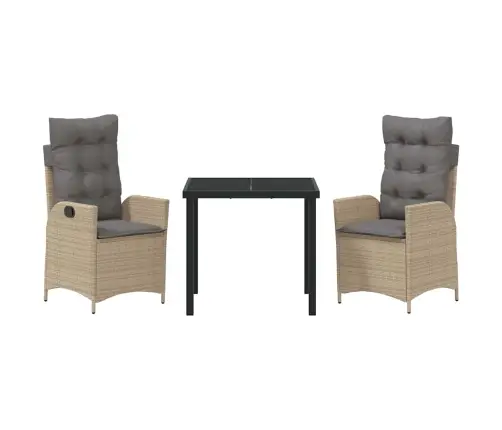 Aia Söögilaudade Komplekt Padjaga 3 Pcs Beež Polürotang