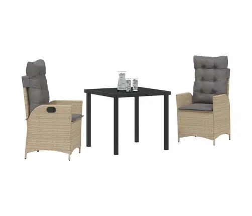 Aia Söögilaudade Komplekt Padjaga 3 Pcs Beež Polürotang