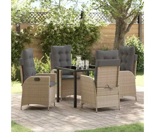 Aia Söögilaudade Komplekt Padjaga 5 Pcs Beež Polürotang