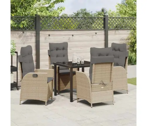 Aia Söögilaudade Komplekt Padjaga 5 Pcs Beež Polürotang