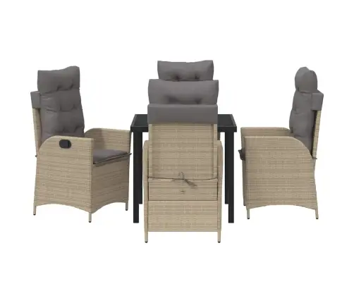 Aia Söögilaudade Komplekt Padjaga 5 Pcs Beež Polürotang