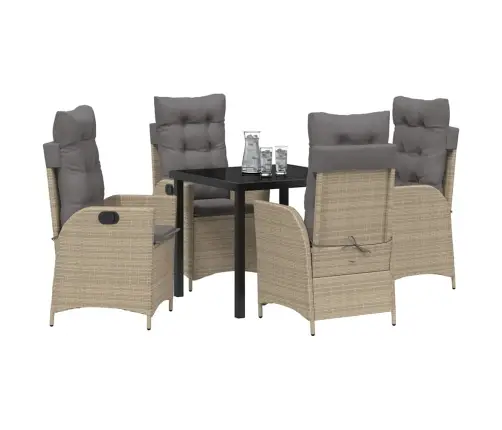 Aia Söögilaudade Komplekt Padjaga 5 Pcs Beež Polürotang