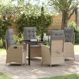 Aia Söögilaudade Komplekt 5 Pcs Beež Polürotang