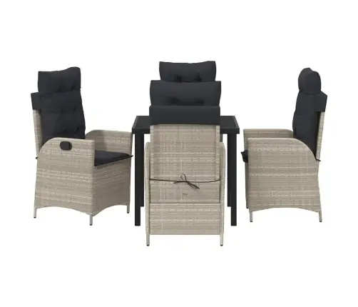 Sodo Valgomojo Komplektas 5 Pcs Šviesiai Pilka Poliratanas