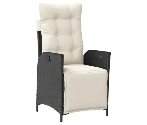 3 Daļu Dārza Ēdamgalda Komplekts Melnā Polirašanās Vidaxl