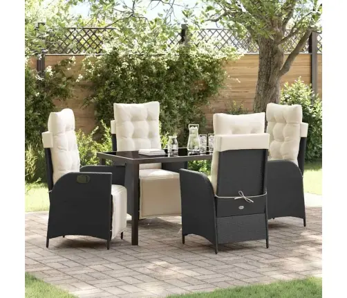 Aia Söögilaudade Komplekt Padjaga 5 Pcs Must Polürotang