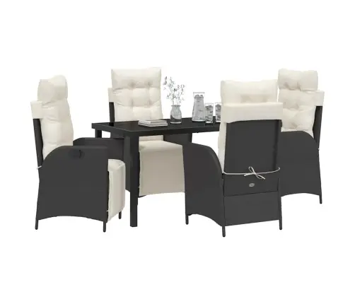 Aia Söögilaudade Komplekt Padjaga 5 Pcs Must Polürotang