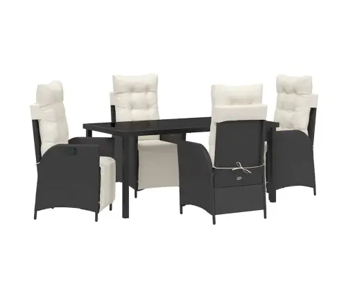 Aia Söögilaudade Komplekt Padjaga 5 Pcs Must Polürotang