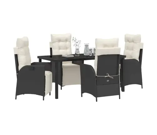 Aia Söögilaudade Komplekt Padjaga 5 Pcs Must Polürotang