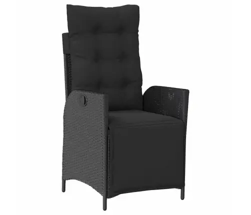 3 Daļu Dārza Ēdamgalds Komplekts Melns Polyraksts Vidaxl