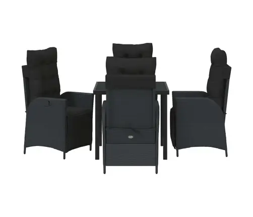 Aia Söögilaudade Komplekt Padjaga 5 Pcs Must Polürotang