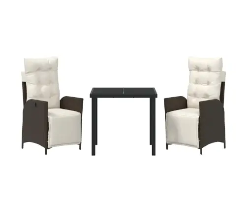 Aia Söögilaudade Komplekt Padjaga 3 Pcs Pruun Polürotang