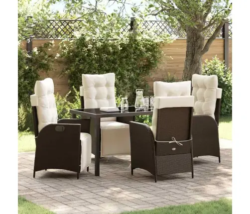 Aia Söögilaudade Komplekt Padjaga 5 Pcs Pruun Polürotang