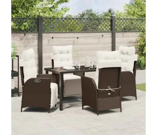 Aia Söögilaudade Komplekt Padjaga 5 Pcs Pruun Polürotang