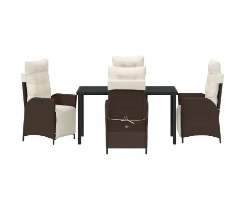 Aia Söögilaudade Komplekt Padjaga 5 Pcs Pruun Polürotang