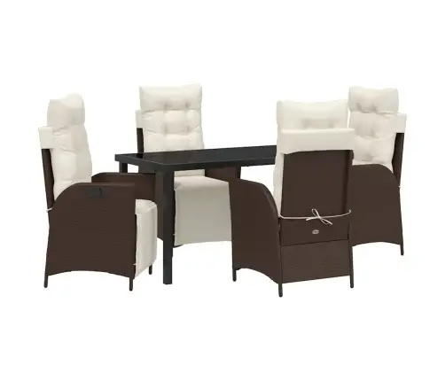 Aia Söögilaudade Komplekt Padjaga 5 Pcs Pruun Polürotang